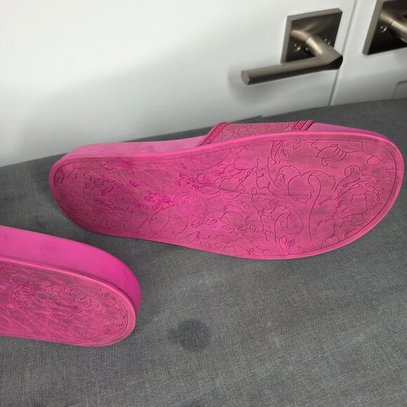 Women's Versace Fuchsia Pink Palazzo Medusa Slides COA - Size EU 39 - Picture 7 of 11